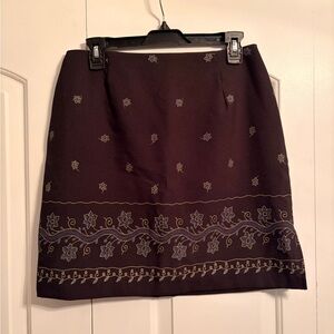Vintage 90s black floral mini skirt